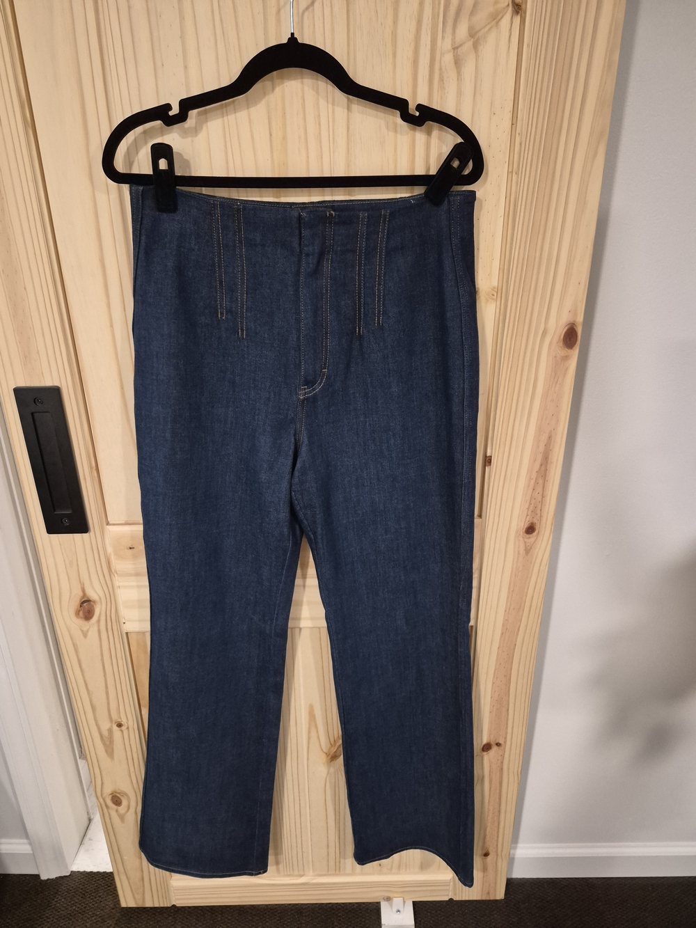White House Black Market Dark Blue Extra High Rise Trouser Denim Pants